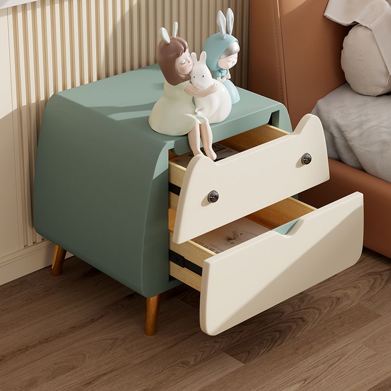 Modern Pine Kids Nightstand Flat Top Nightstands with Drawers