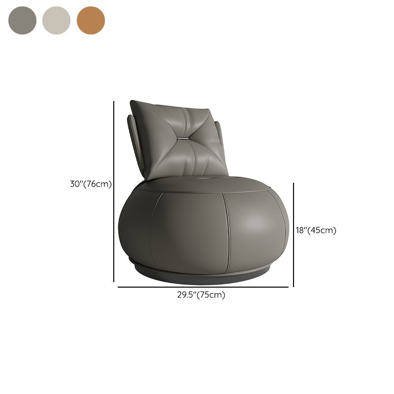 Solid Color Lounge Chair Living Room Round Base Side Fixed Back Chair