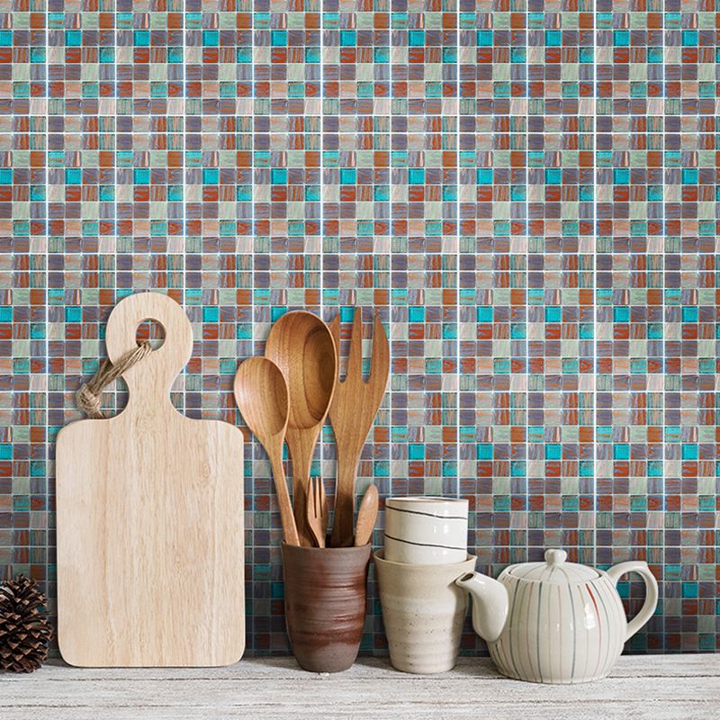 Self-Sticking Modern Mosaics Wallpapers Multicolored Faux Marble Tiles Wall Art for Kitchen