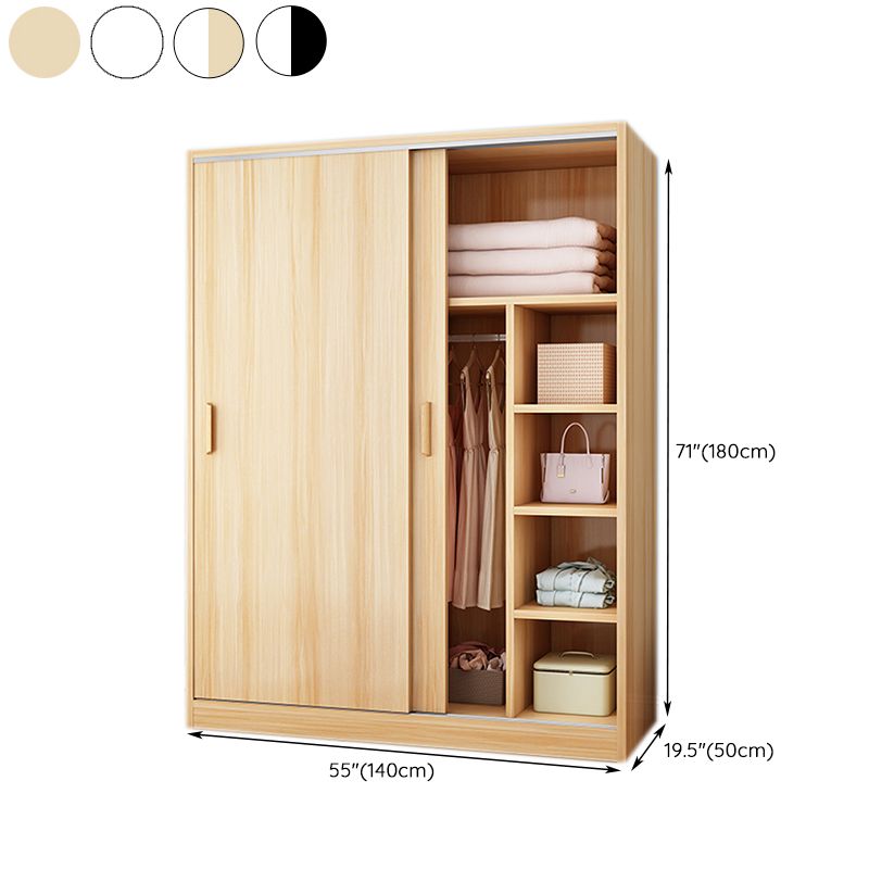 Wooden Urban Coat Locker High Gloss White Kids Closet with Sliding Barn Door