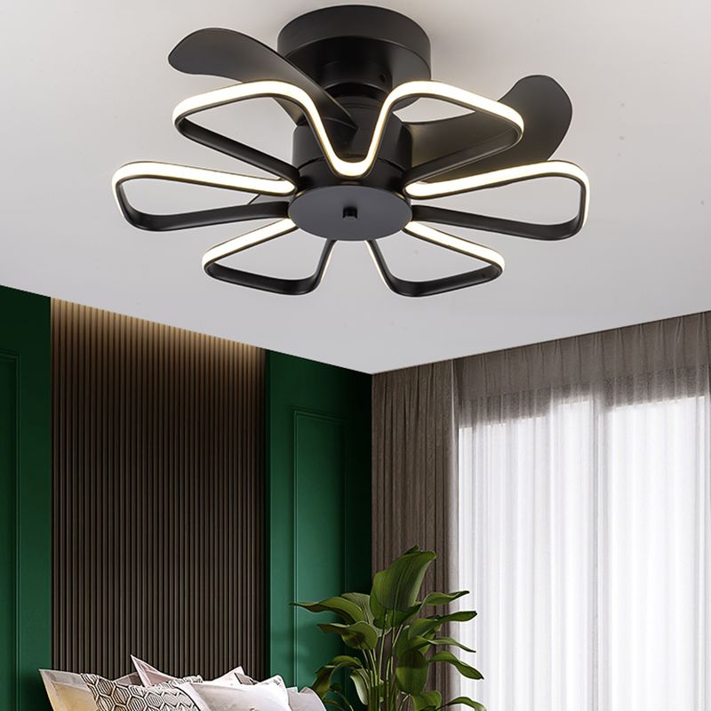 Geometric Shape Metal Ceiling Fans Modern Multi-Lights Ceiling Fan Lamp Fixture