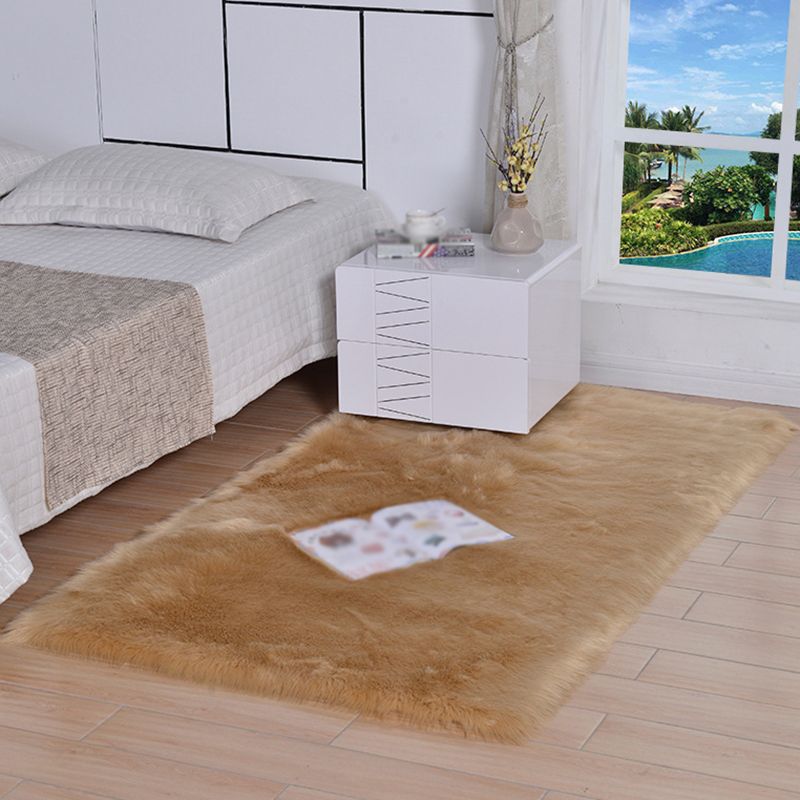 Stylish Comfort Shag Rug Contemporary Plain Carpet Polypropylene Washable Area Rug for Living Room