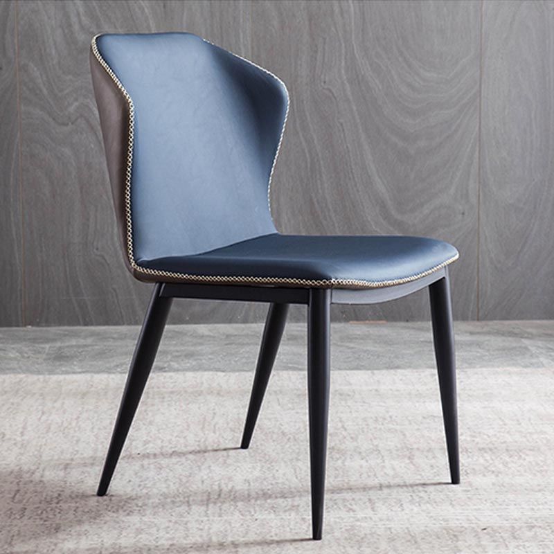 Contemporary Dining Chairs Armless Chairs with Metal Legs for Kitchen