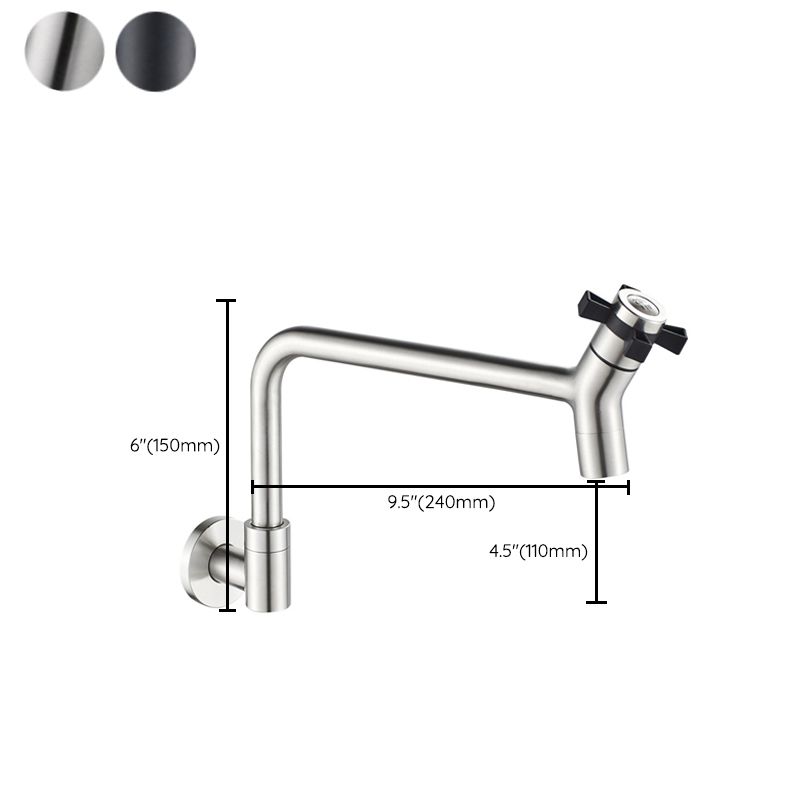 Black and Silver Faucets 1-Handle and 1-Hole Single Level Stainless Steel Bar Faucet