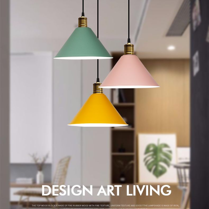 Metal Tapered Hanging Light Nordic Modern Style 1 Light  Restaurant Ceiling Pendant Lamp