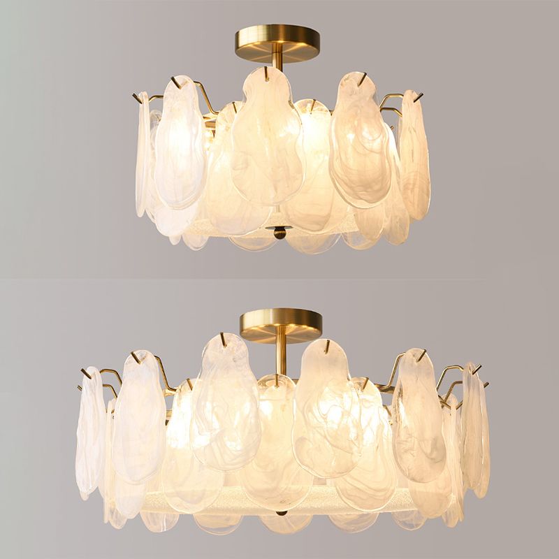 Nordic Simple Glass Shade Ceiling Light Household Flush Mount for Bedroom