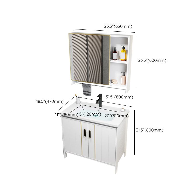 Metal Sink Vanity Freestanding Bathroom Sink Vanity with Single Sink