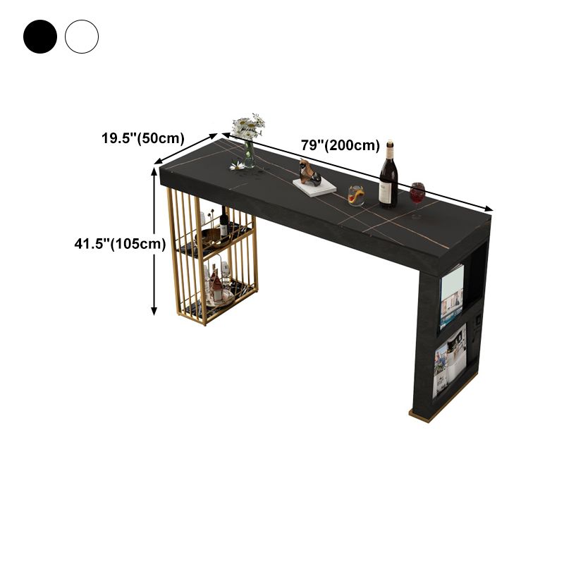 Rectangle Bar Dining Table Modern Bar Dining Table with Sled Base