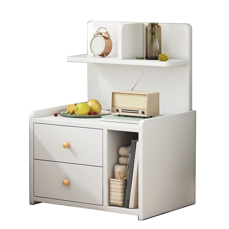 Open Storage Modern Night Table Drawer Storage Imitation Wood Nightstand