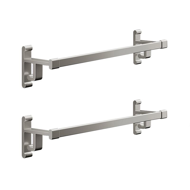 Gray Bathroom Accessory Set Contemporary Style Aluminum Towel Bar