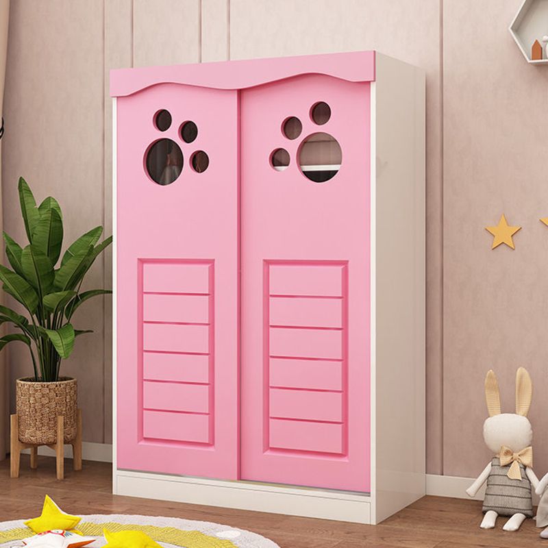 Manufactured Wood Kids Closet Modern Style Wardrobe Closet with Sliding Door