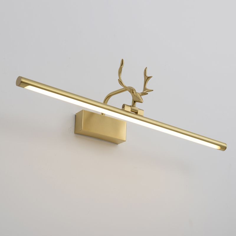 Mid-Century Luxury Style Linear Wall Mounted Vanity Lights Metal Vanity Lighting Fixtures with Antlers