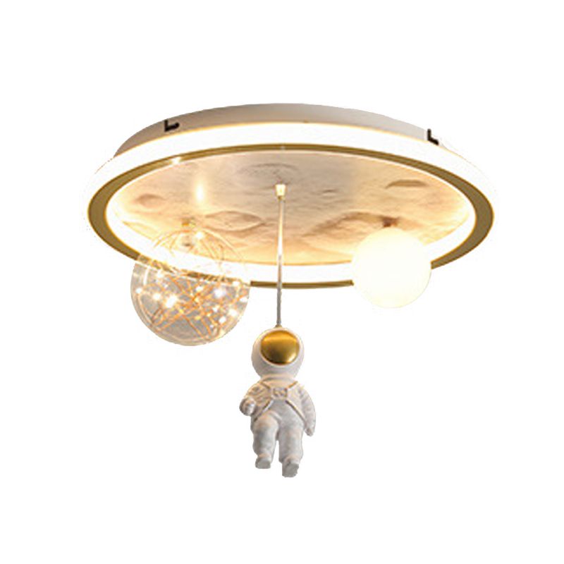 LED Modern Metal Flush Mount Ball Shape Ceiling Light with Acrylic Shade for Living Room