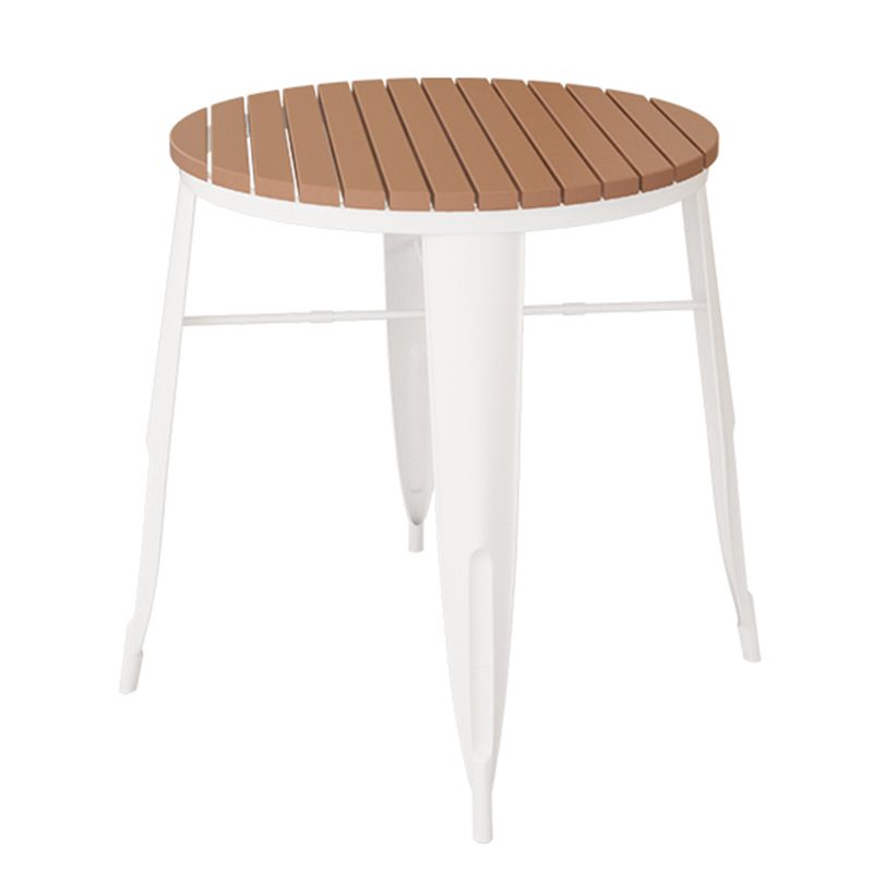 Modern Waterproof Geometric Courtyard Table Plastic Wood Outdoor Table