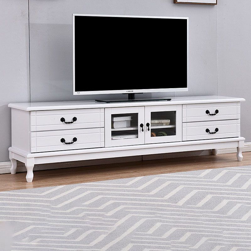 Traditional TV Console Wooden TV Media Console with 4 Drawers