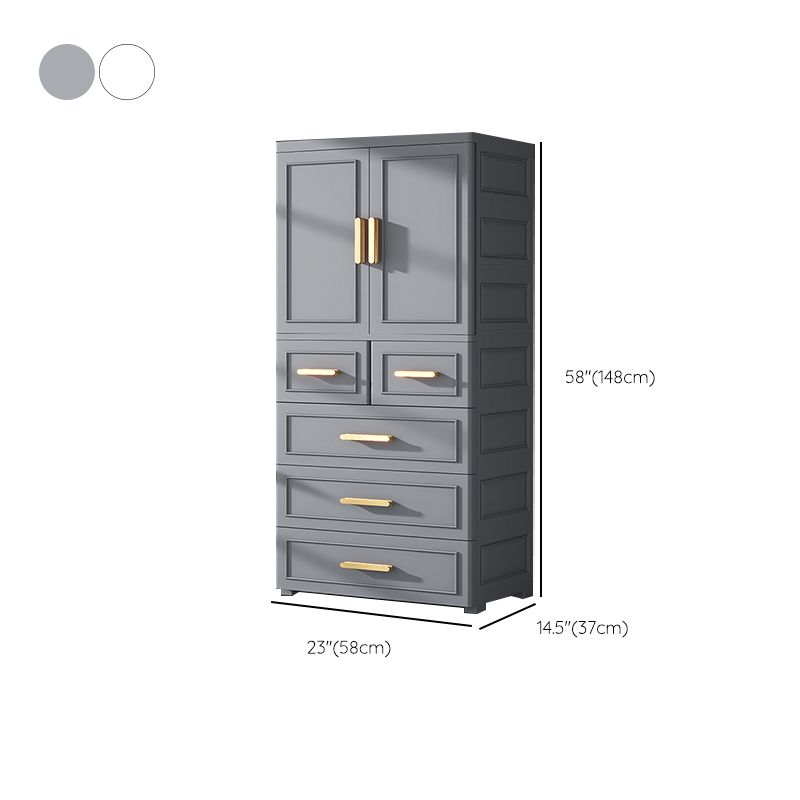 Contemporary Hanging Clothes Rack Plastic Wardrobe Armoire for Home