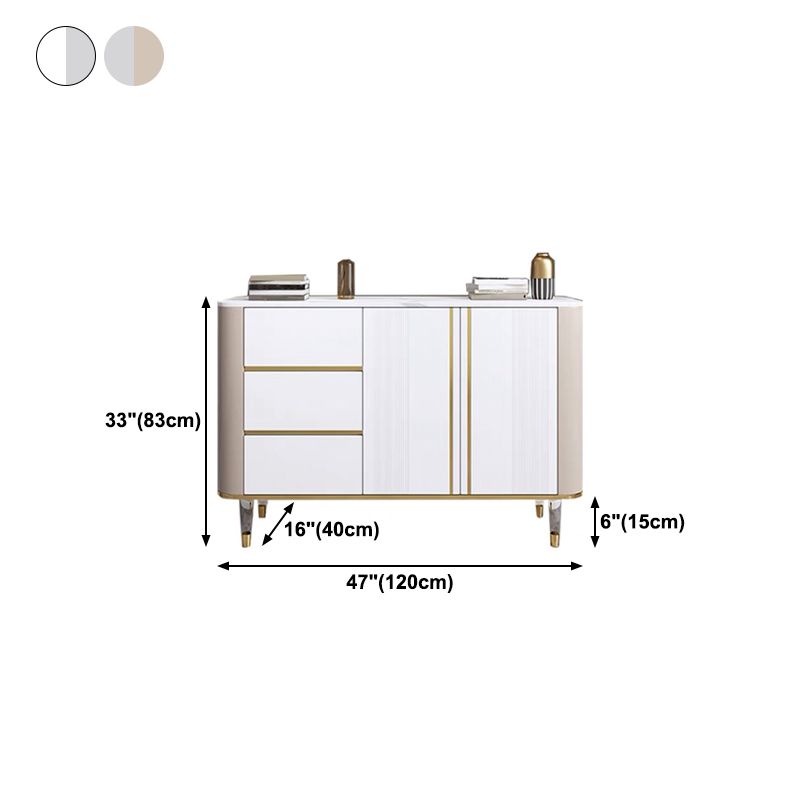 Glam Door Sideboard Sintered Stone Sideboard with Drawers for Living Room