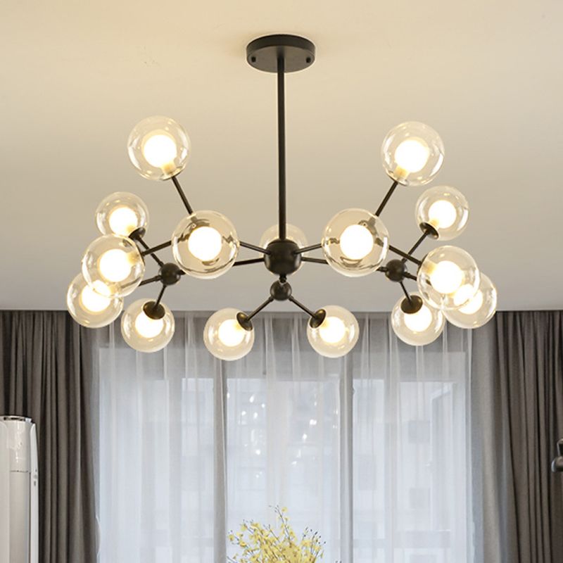 Radial Chandelier Light Simplicity Glass Pendant Lighting Fixture for Living Room