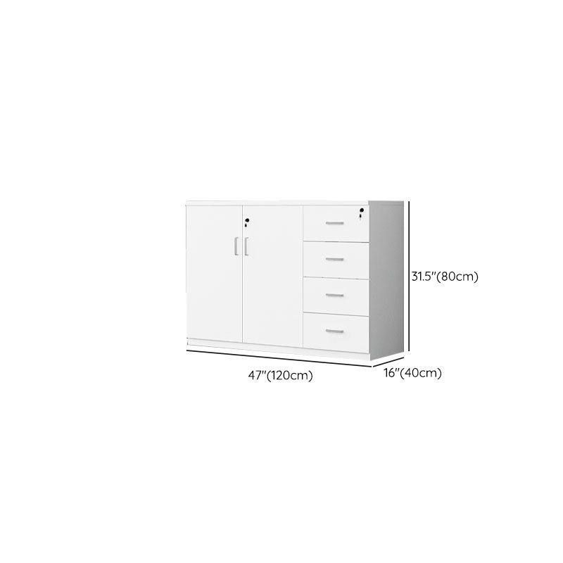 Lateral Engineered Wood File Cabinet White Modern Filing Cabinet