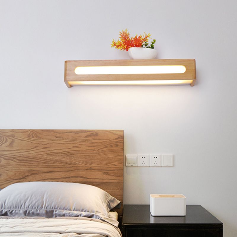 Simplicidad rectangle tocador de tocador luces de luz de madera lámparas de pared para baño