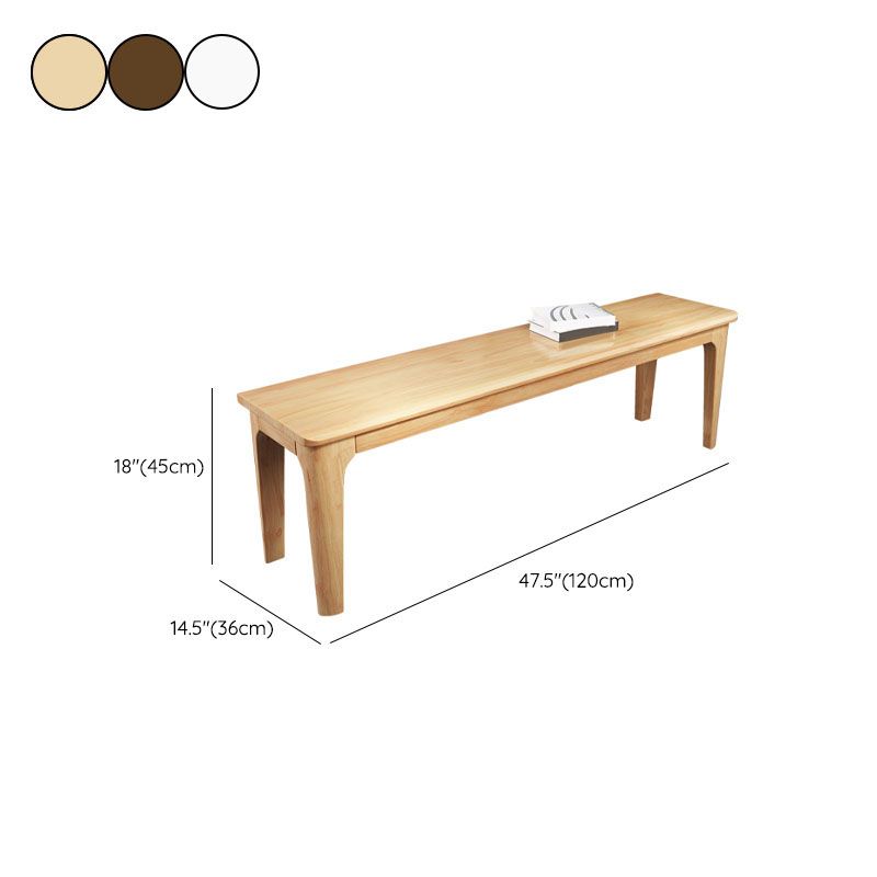 Contemporary Rubber Wood Bedroom Bench 17.3" Height Seating Bench with Legs