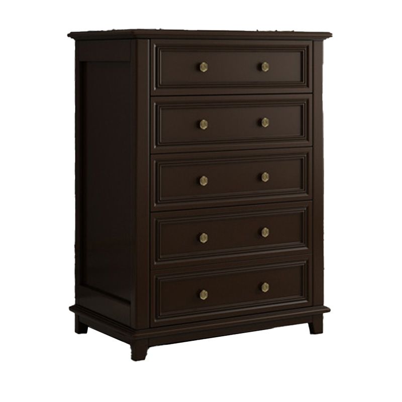 Contemporary Rubber Wood Chest with Drawers and Straight Legs