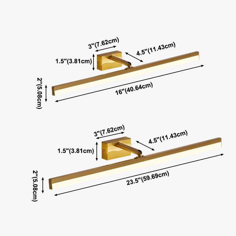 Luces de tocador montados en la pared de lámpara LED de latón para baño de baño de baño de baño