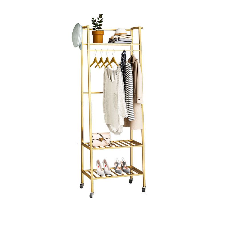 Glam Hall Stand Metal Free Standing Shelving Included Coat Rack