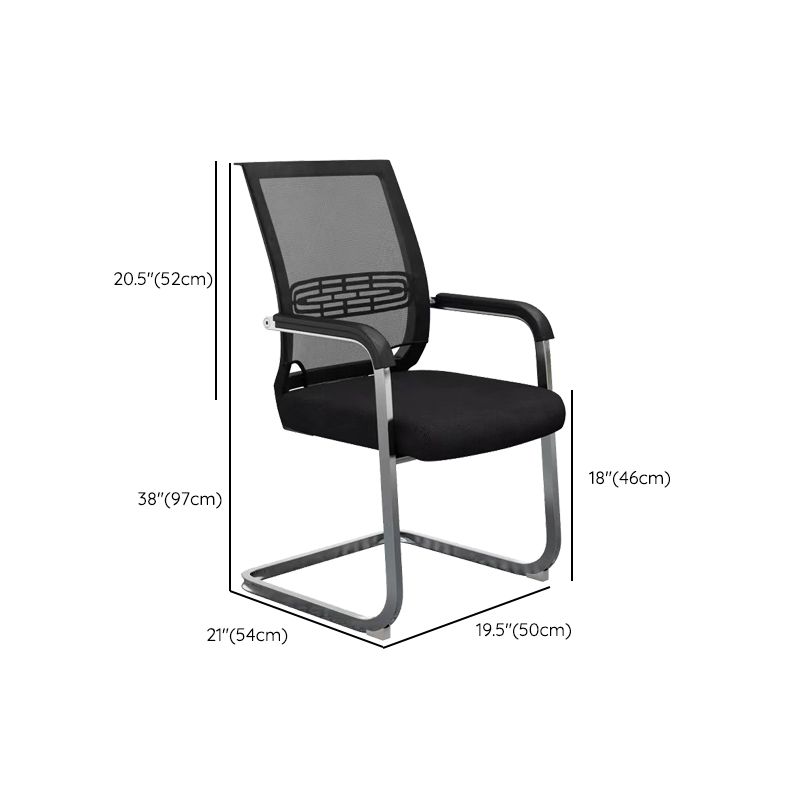 Mid Back Home Office Chair Chrome Frame Black Breathable Air Grid Chair