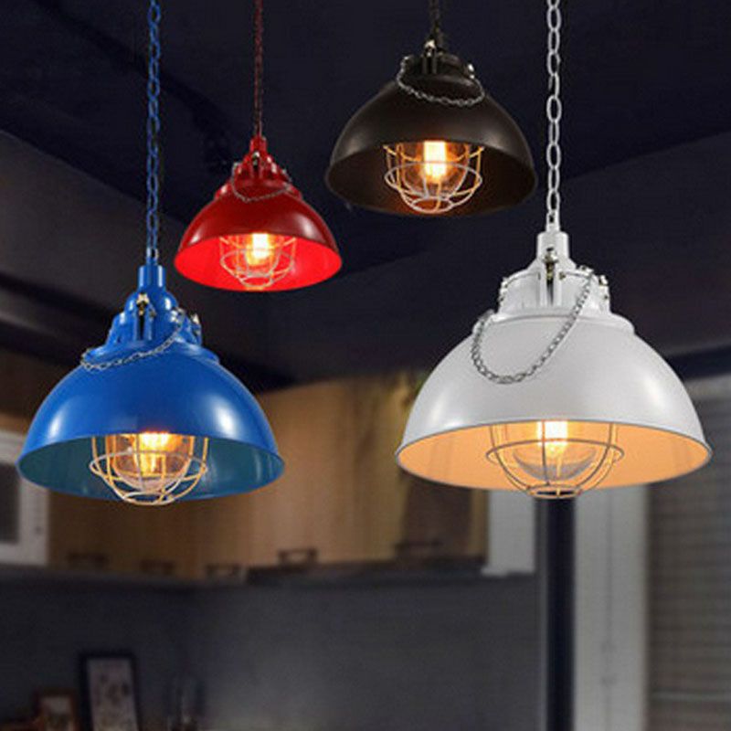 Antique Conical Shade Ceiling Light Single Iron Hanging Pendant Light for Restaurant