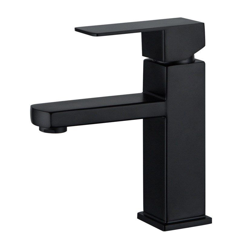 Modern Lavatory Faucet Centerset Bathroom Sink Faucet in Black