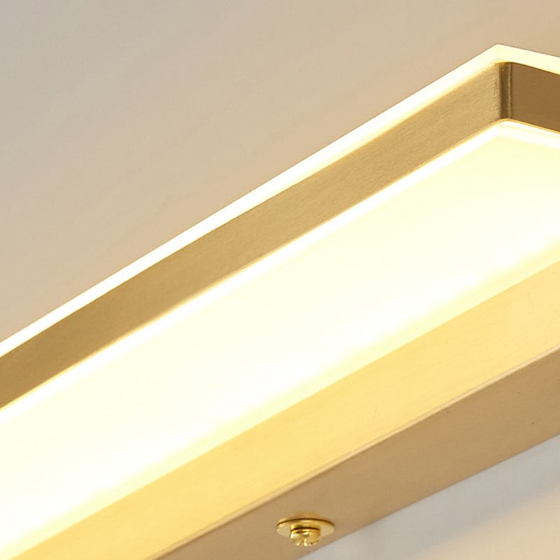 Modern LED Vanity Light Brass Mirror Front Light with Acrylic Shade for Hotel