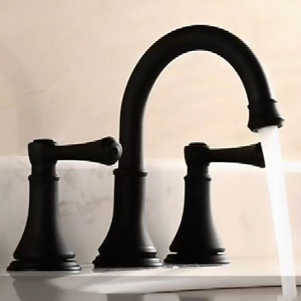 Modern Sink Faucet Widespread Faucet with 2 Handles and 3 Holes