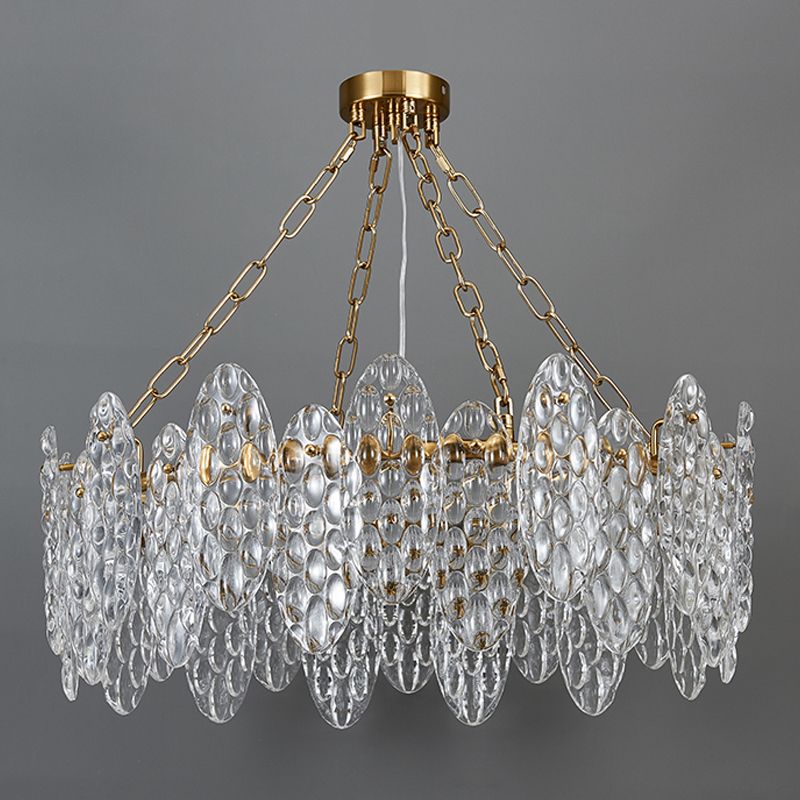 Lustres de la géométrie de style contemporain Lumières de lustre en verre en or