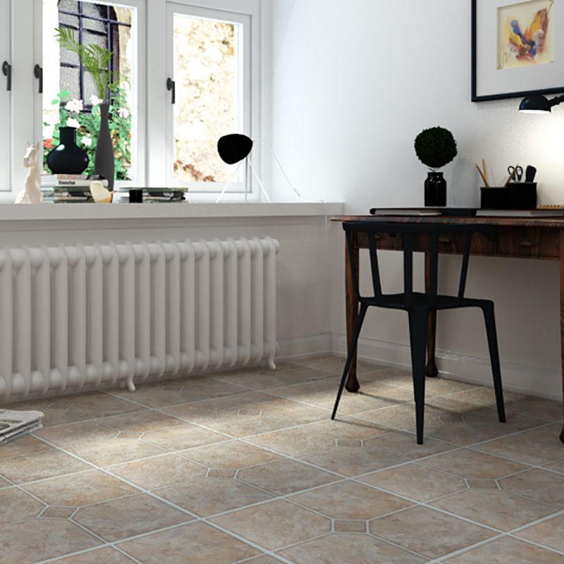 Modern Stone Look Plastic Floor Water Resistant Square Edge Floor Tiles