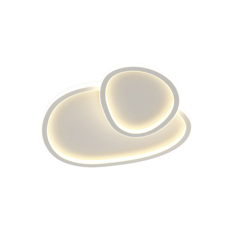 White Circular Flush Mount in Modern Minimalist Acrylic LED Ceiling Light for Bedroom