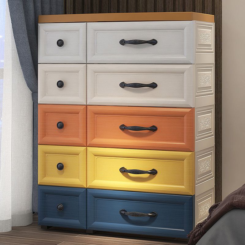 Modern Chest Kids Nightstand Plastic Nursery Dresser with 5/6/10 Drawers