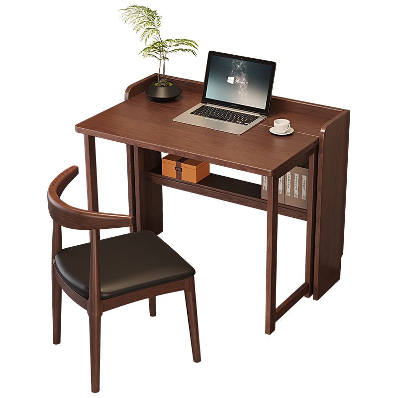 Home Kids Desk with Shelf Rubber Wood Writing Desk Kids Desk and Chair