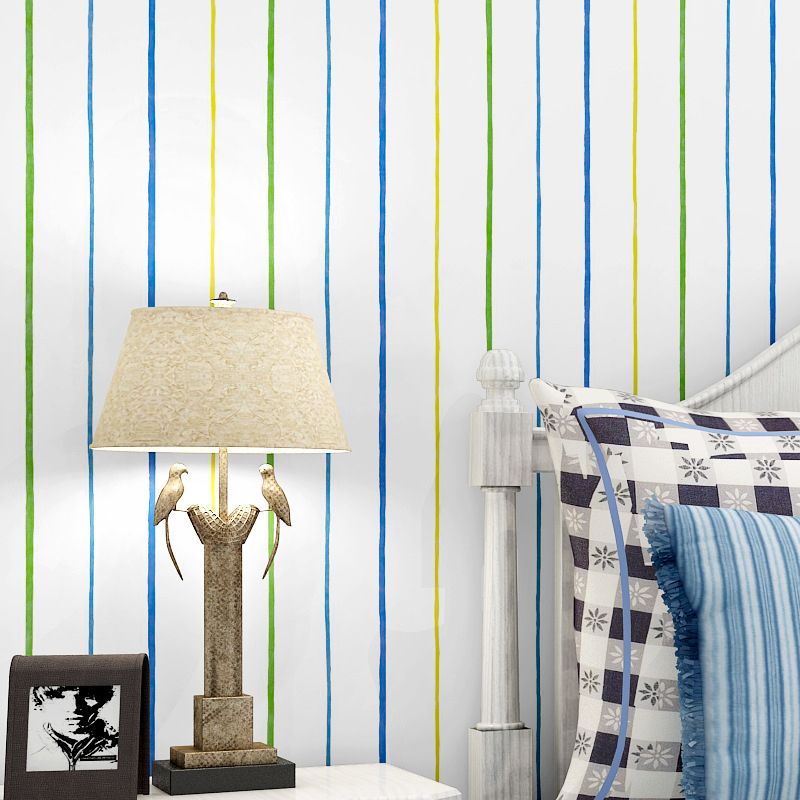 Solid Line and  Stripe Wallpaper Modern and Simple Decorative Non-Pasted Wall Decor, 33-foot x 20.5-inch