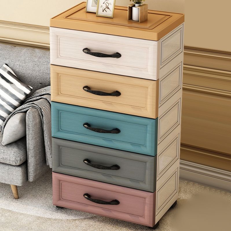 Scandinavian Kids Furniture Plastic Nursery Dresser with Drawers for Bedroom