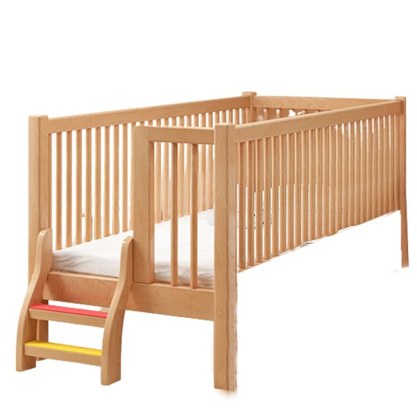 Traditional Solid Wood Nursery Bed Guardrail Washed Natural Baby Crib