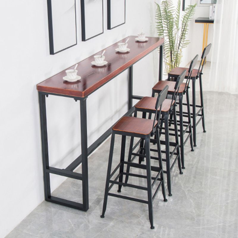 Pine Wood Bar Dining Table Industrial Style Bar Table for Dining Room Kitchen