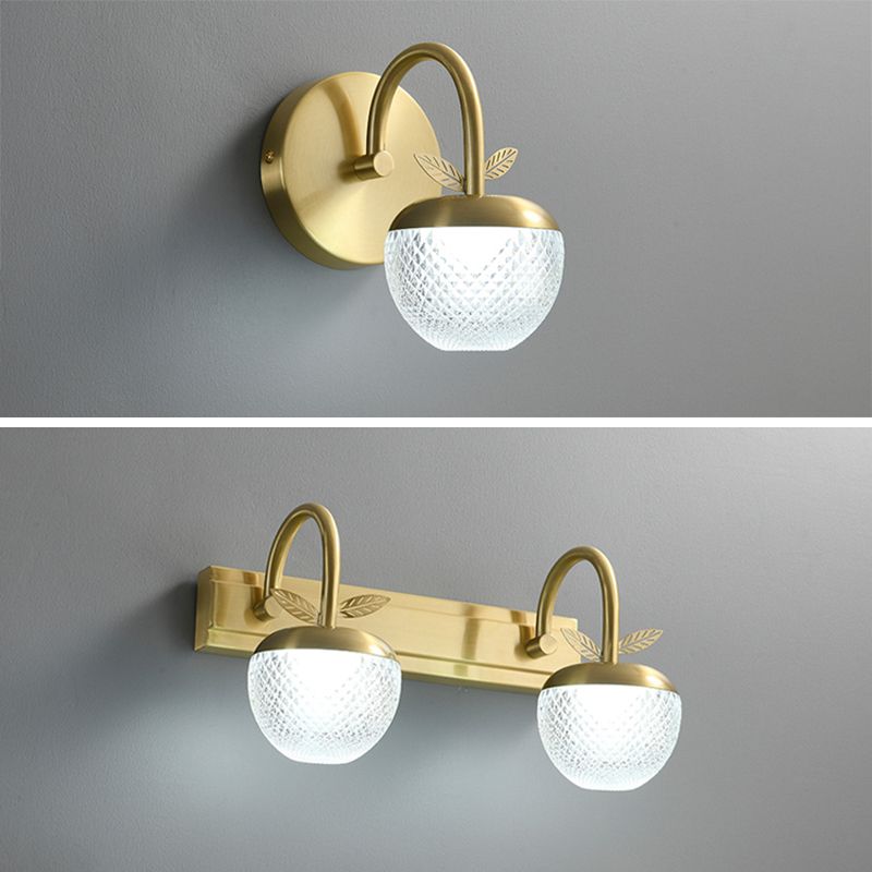 Mid-Century American Style Wall Mounted Vanity Lights Metal Vanity Wall Light Fixtures in Gold