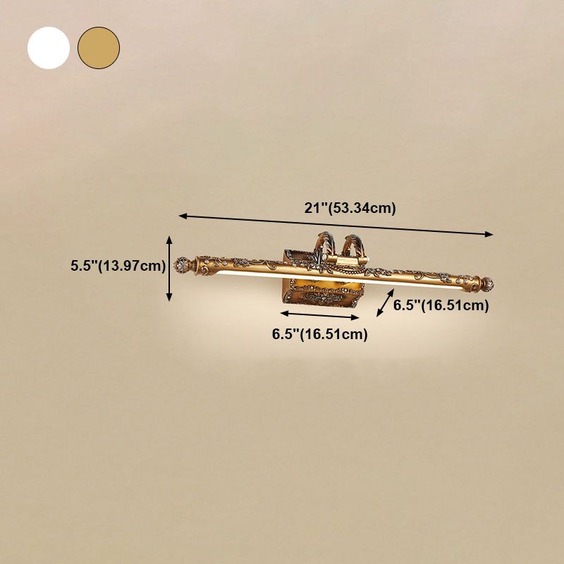 Balkvormige ijdelheid spiegellamp traditionele hars badkamer led wandlicht