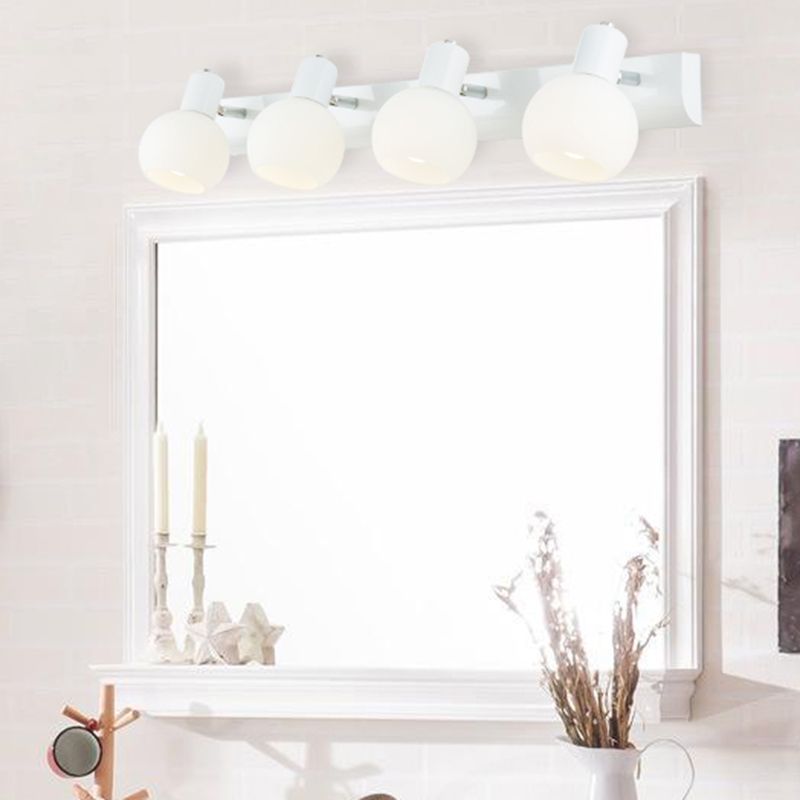 Modern Mirror Front Light Multi Lights Vanity Light with Glass Shade for Bathroom