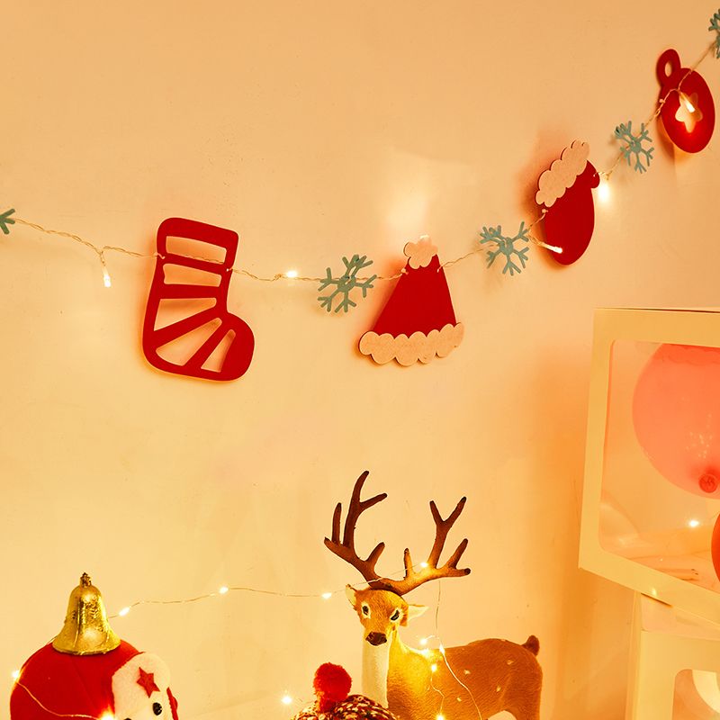 Red-Green Christmas Ornaments String Light Decorative Plastic LED Festive Light
