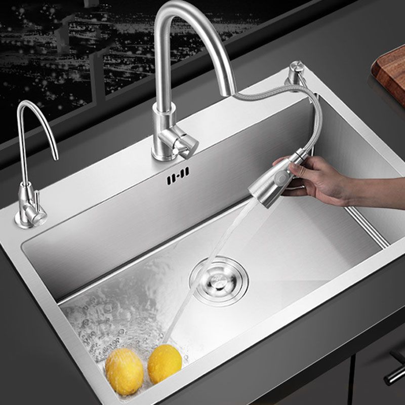 Modern Kitchen Sink Stainless Steel with Accessories and Faucet Kitchen Bar Sink