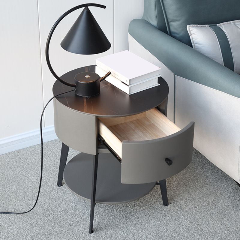 1 Drawer Accent Table Nightstand 21.65" Tall Contemporary Bed Nightstand with 1 Shelf