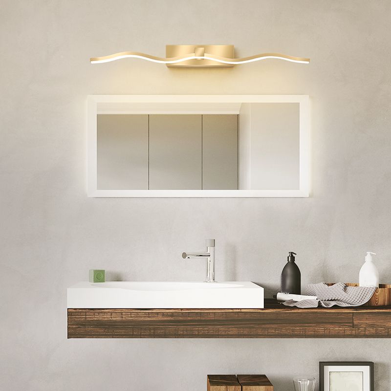 Modern Minimalist Style Linear Flush Mount Wall Sconce Metal Wall Mounted Lighting for Bathroom