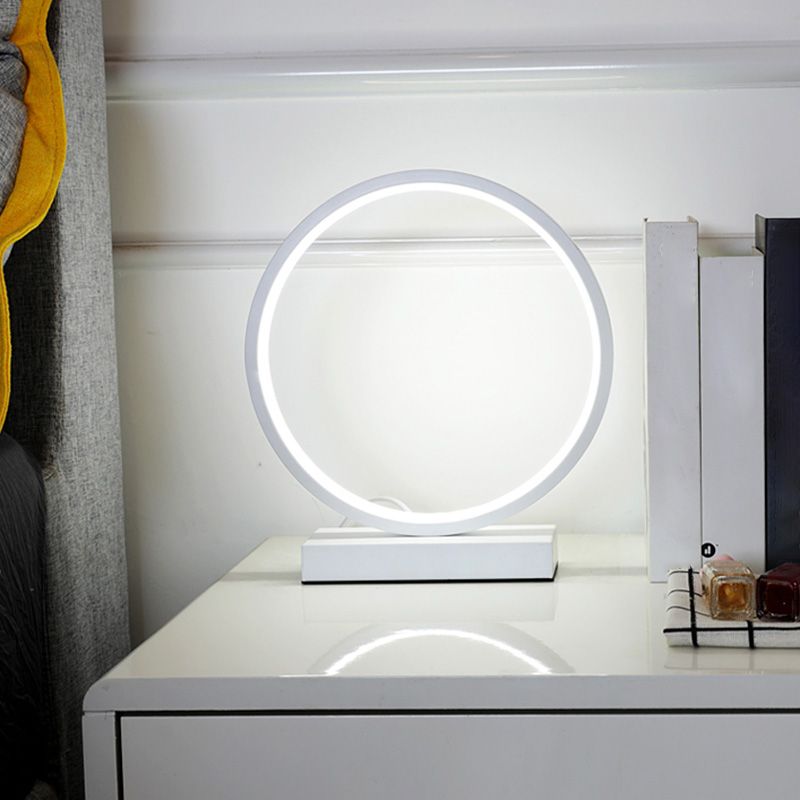 Circular LED Table Light Simple Decorative Metal Bedroom Nightstand Light